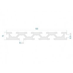 15x120 Yüzey Kaplama Profili (Yanlar 6  mm Yüzey 8 mm Kanal)