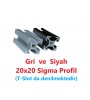 20x20 Siyah Sigma Profil 6 Kanal
